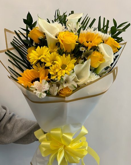 Elegantly Wrapped Bouquet- yellow