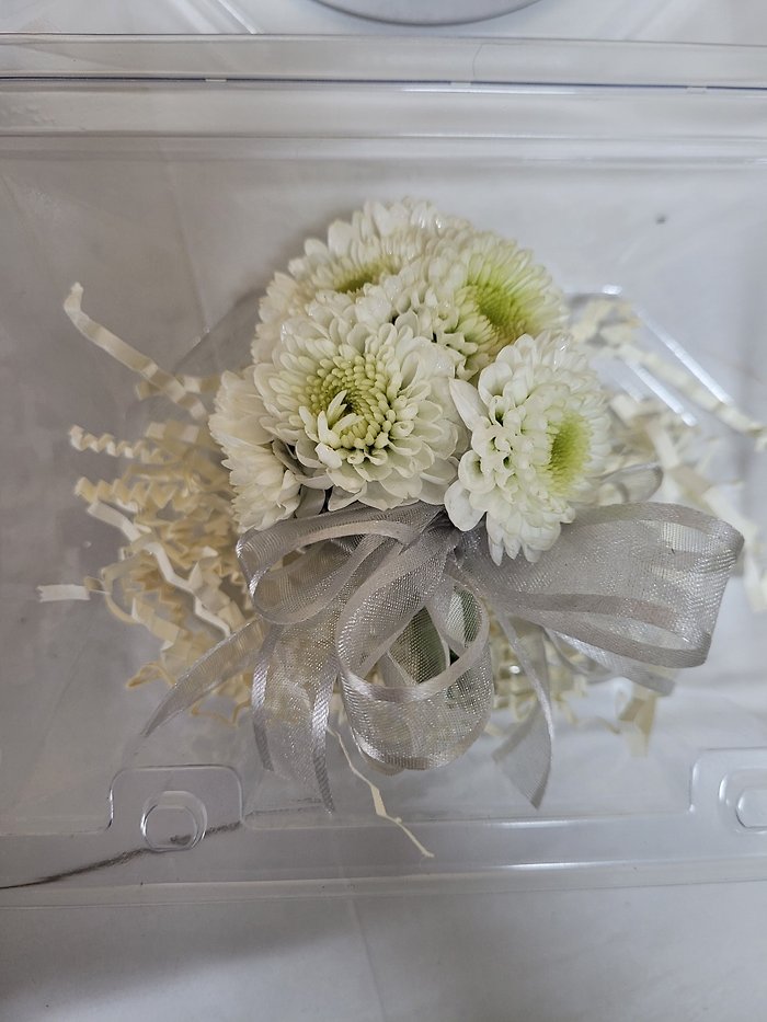 Button Mum Corsage